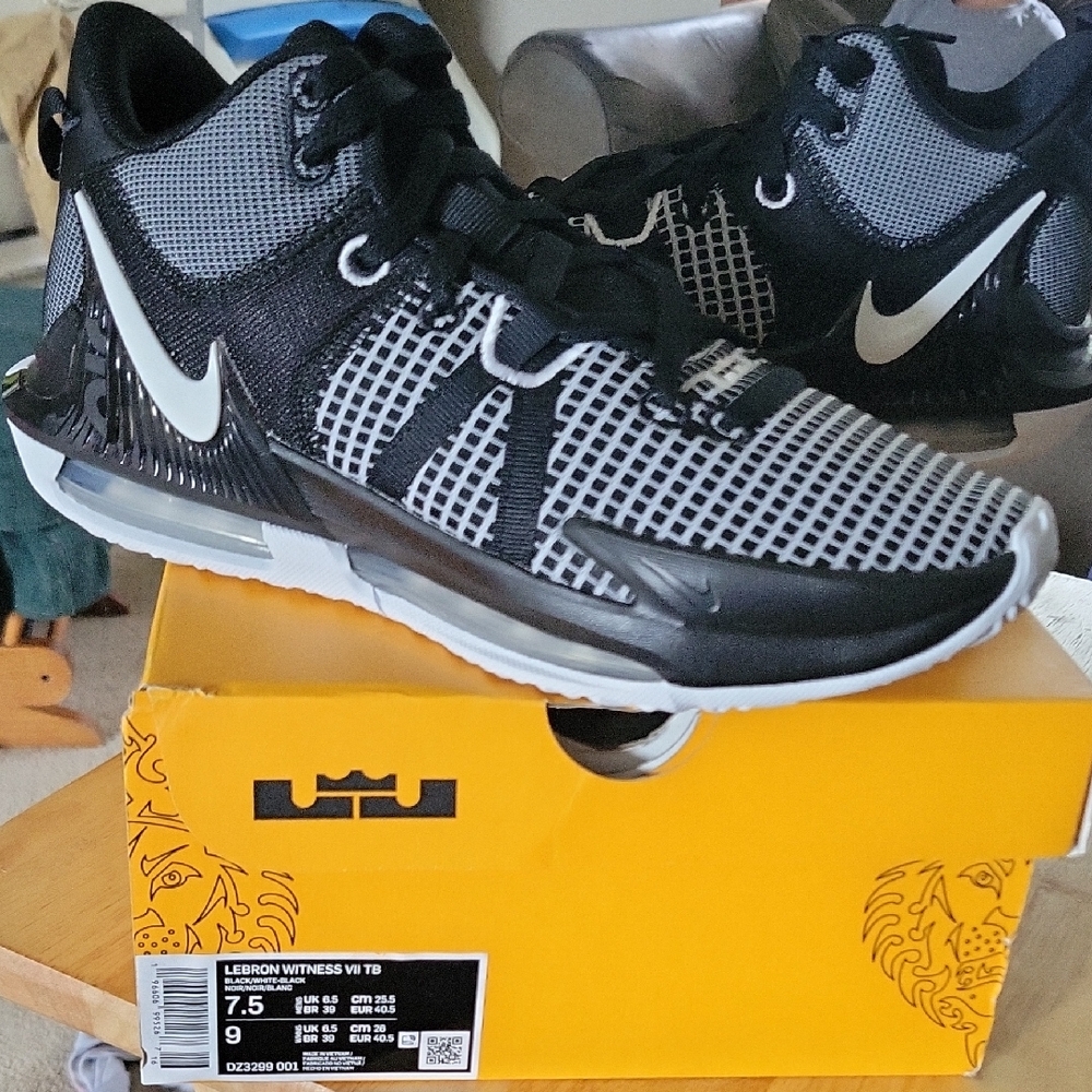 Nike LeBron Witness V8 Kids Sneakers - Black and Gray